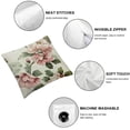 thumbnail image 6 of Shiartex Vintage Flower Throw Pillow Cover Summer Spring Peonie Pink and White Decorative Modern Square Cushion Case 2pcs’ for Home Sofa Couch Bed Living Room Car White, 6 of 7