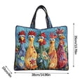 thumbnail image 3 of Colorful Quilted Chicken Tote Bag 5 Whimsical Rooster Patchwork Shoulder Bag Large Handbag For Market Beach And Everyday Use, 3 of 8