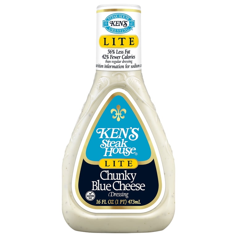 Ken's Steak House Lite Chunky Blue Cheese Salad Dressing, 16 fl oz