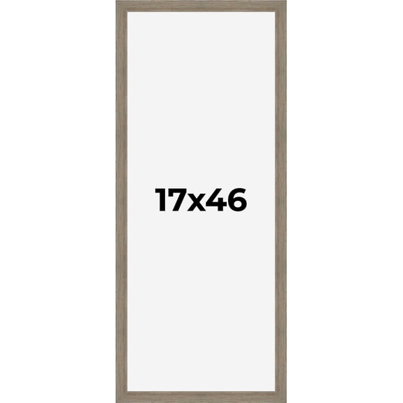 17x46 Frame Gray Barnwood Rustic Solid Wood Picture Frame | 1.5 Inch Moulding Width | Includes UV