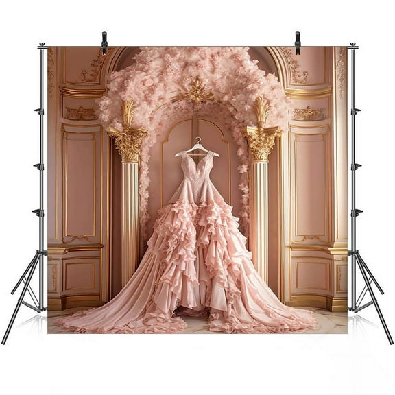 Mehofond Photography Backdrop Pink Dress Princess Girl Birthday Party European Wall Background Photo Studio Photoph