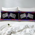 thumbnail image 3 of Erosebridal Race Gamer Comforter Cover Queen, Racing Car Bedding Queen Size, Geometry Stripes Decor, Reversible 3 Pieces（No Comforter）, 3 of 7