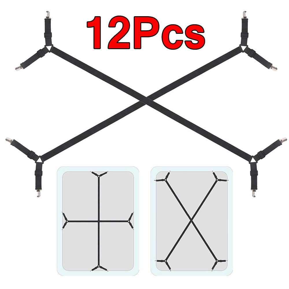 Sheet Holder Straps, Sheet Fasteners, Adjustable Support Straps, Crisscross Elastic Band, Sheet