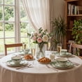 thumbnail image 6 of Onader 12 Piece Tableware Set, Rose Floral Dinnerware Set for 4, Ceramic Plates and Bowls Sets for Home Kitchen Restaurant, Scratch Resistant & Microwave Safe, Green, 6 of 9