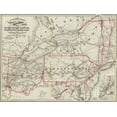 thumbnail image 2 of Vintage Maps 24x19 White Modern Wood Framed Museum Art Print Titled - New York New Jersey Pennsylvania Delaware Maryland Ohio and Canada 1860, 2 of 4