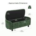 thumbnail image 2 of Furniliving 46.5" Chenille Storage Bench, Button-Tufted Upholstered Ottoman with Hidden Storage, End of Bed Bench for Bedroom Entryway Living Room, Green, 2 of 12