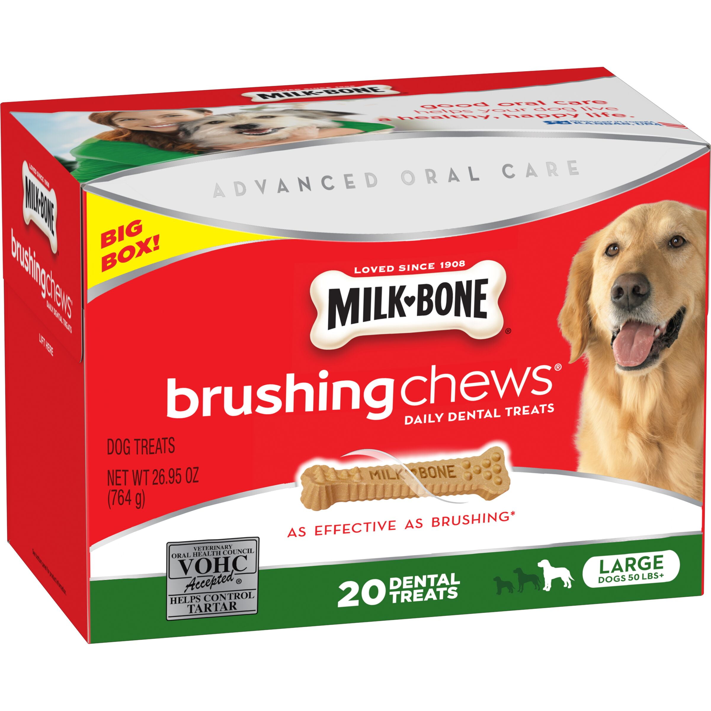 MilkBone Large Brushing Chews Daily Dental Treats Variety Pack