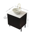 thumbnail image 5 of 24" Durable Compact Freestanding Cabinet, Bathroom Storage Unit with Soft Close Door, Modern Small Bathroom Vanity with Ceramic Sink for Bathroom, Black,Carrara White,Stone White, 5 of 7