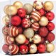 thumbnail image 1 of Bola de Navidad, 50 piezas de adornos para árboles de Navidad, bolas de Navidad con bolas de Navidad rojas y doradas, decoración de bolas de Navidad con cordón para decoración navideña, boda, fiesta d, 1 of 5