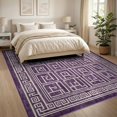 thumbnail image 3 of ODIKA 8'x10' Ultra-Soft Area Rug, Greece Greek Key Boho Meander Stripe Bordered Fret Border Maze None Washable, Bare feet friendly, Silk-Touch for Bedroom, Under Sectional, 3 of 7