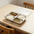 thumbnail image 6 of 304 Stainless Steel Compartmentalized Dinner Plates With Secure Lids For Cafeteria Adult Sized Five Meal Trays And Versatile, 6 of 7