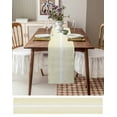 thumbnail image 3 of White Striped on Yellow Table Runner-70 Inch Long Modern Gradient Geometric Table Runners Linen Burlap Tablerunner for Kitchen Dining Room Holiday Party, 3 of 9