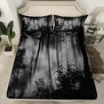 thumbnail image 2 of Feelyou Grey Pine Tree Full Size Sheets, Jungle Plant Botanical Bed Sheets, Nature Scenery Print Sheet Sets, Super Cozy Room Decor, 4 Pieces, 2 of 7