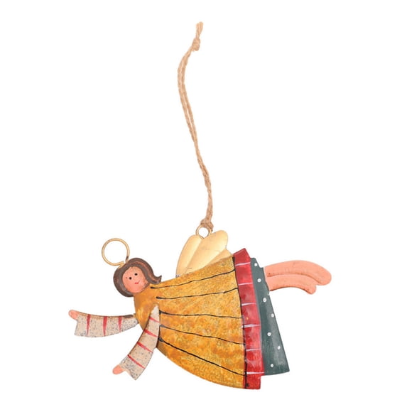 Christmas Hanging Ornament Christmas Tree Dancing Angel Pendants Christmas Tree Decoration Metal Dancing Angels Decor - Yellow