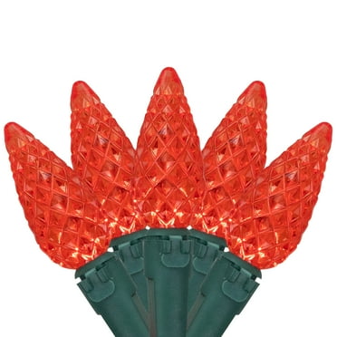 Set of 70 Red LED C6 Christmas Lights