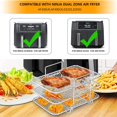 thumbnail image 3 of SURJDE Air Fryer Rack Air Fryer Accessories, 304 Stainless Steel Food-Grade Multi-Layer Rectangle Stackable Dehydrator Rack Compatible with Ninja Dual DZ201 / DZ401 Air Fryer, 3 of 7