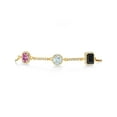thumbnail image 2 of Gem Stone King 18K Yellow Gold Plated Silver Bracelet for Women Pink Moissanite Aquamarine (1.52 Cttw), 2 of 4