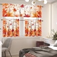 thumbnail image 2 of Thanksgiving Maple Leaves Valance & Tier Curtain 3 Pcs Set Autumn Shade Window Treatment for Kitchen Room Decorative M, 2 of 6