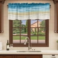 thumbnail image 6 of 2 Pack Valances for Window, Blue Summer Beach Coastal Short Curtains for Kitchen Bedroom Living Room, Nautical Beige Seaside Rod Pocket Small Window Treatment Valance Drapes 42 x 12 Inch, 6 of 8