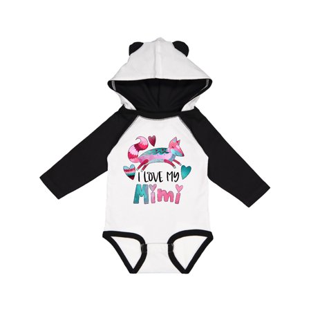 

Inktastic I Love My Mimi Pink and Blue Fox with Hearts Gift Baby Boy or Baby Girl Long Sleeve Bodysuit