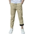 thumbnail image 6 of FAIWAD Boys Jogger Pants Fleece Lined Elastic Waisted Drawstring Sweatpants Kids School Uniform Athletic Outfits, 6 of 9