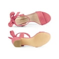 thumbnail image 5 of BLISSFUL STEP Women's Shoes Slingback Back Ankle Open Toe Tie Block Heels Sandals Watermelon Red 7.5, 5 of 8