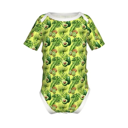 

Coaee Kiwi and Avocado for Soft Baby Short-Sleeve Bodysuit Baby Climbing Clothes Baby Girls Boys Bodysuit Romper-18 Months