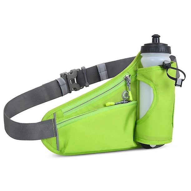 Cinturón de hidratación con botella de agua para correr, riñonera para caminar, reflectante, ajustable