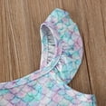thumbnail image 6 of Musuos Toddler Girls Mermaid Swimwear, 6M-3T Ruffled Sleeveless Fish Scale Print Tutu Skirt Hem One-piece Swimsuits Bathing Suit, 6 of 9