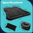 thumbnail image 2 of YIYIBYUS Mattress Car Inflatable Bed Outdoor Travel Camping Mat Flocking Air Mattress with 2 Air Headrests,Black, 2 of 12