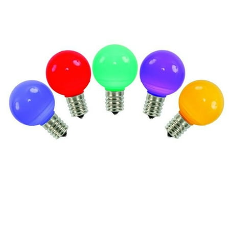 

G50 Ceramic LED Replacement Bulbs with Multi-Colored Lights - Pack of 5