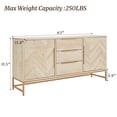 thumbnail image 5 of Carolayne 63‘’ Sideboard Buffet Cabinet with 3 Drawers and 2 Doors for Living Room, Dining Room, Light Oak Grain, 5 of 9