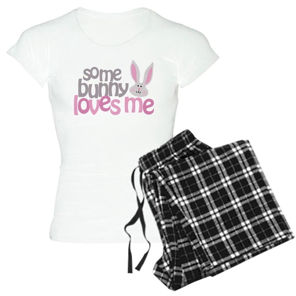CafePress - Some Bunny Loves Me Women's Light Pajamas - Women's Short Sleeve Print T-Shirt and Pants Light Cotton Pajama Set