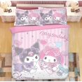 thumbnail image 1 of Juego de ropa de cama con dibujos animados de Anime Sanrio Kawaii Kuromi, edredón, funda de almohada, ropa de cama para niños, 1 of 4