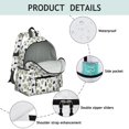 thumbnail image 4 of Black Cat and Plant White Pattern Cute School Backpack with Padded Back and Adjustable Shoulder Straps 13.4"x11"x4.7", 4 of 5