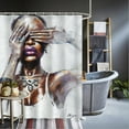 thumbnail image 4 of African American Women Portrait Painting Shower Curtain With Hooks Set-Nana, 4 of 6
