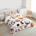 thumbnail image 3 of Homewish Est Sleep Sports Queen Comforter Set, Kawaii Rugby Football Bedding Sets, 3pcs, 3 of 8