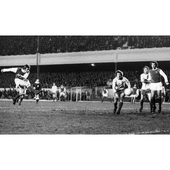 England: Soccer Game, 1972. /Nalan Ball Of Arsenal Fc Scores A Goal Against Norwich City Fc, 26 December 1972. Poster Print by (24 x 36)