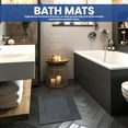 thumbnail image 3 of Linteum Textile (2-Pack, 21x30 in., Grey) 100% Cotton Bath Mats [Not a Bathroom Rug], 3 of 7
