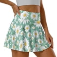 thumbnail image 3 of Xoenoiee Green Daisy Flower Print Athletic Tennis Golf Skorts Skirts for Women with Pocket Casual Workout Running Sports Pleated Skirts Plus Size, L, 3 of 6