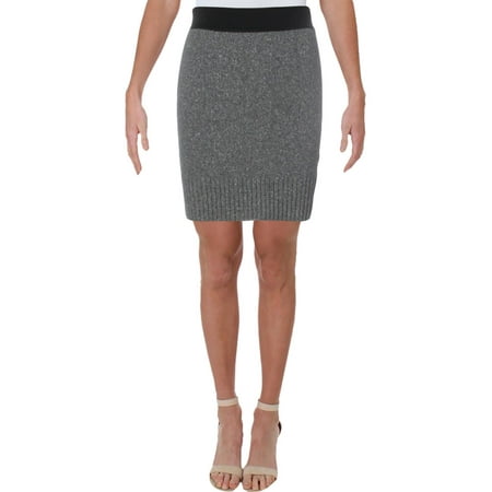 Rag & Bone Womens Wool Contrast Trim Pencil Skirt Gray S