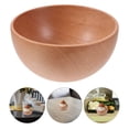 thumbnail image 2 of 1Set Wood Soup Bowl Natural Wood in Light Brown for Daily Use, 2 of 9