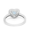 thumbnail image 3 of Halo Dazzling Heart Promise Ring Round Lab Created White Opal 925 Sterling Silver Size 6, 3 of 6