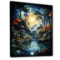 thumbnail image 2 of Designart "Green Palm Trees Painting III" Floral Floater Framed Canvas Print, 2 of 7