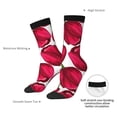 thumbnail image 4 of Hirioo Tulips Flowers Pattern Adult Middle Tube Socks Breathable Sock Non-Pilling,Contrasting Color Design, 4 of 6