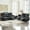 Black-5seats, variant on Power Recliner Sofa for Living Room,Black Faux Leather Electric Home Theater Seating Reclining Sofa Couch with Flipped Middle Backrest,LED Light,USB Port,Cup Holder,Hidden Arm Storage