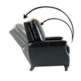 thumbnail image 5 of Upholstered Genuine Leather Recliner Chair with Solid Wood Legs, Black, 5 of 10