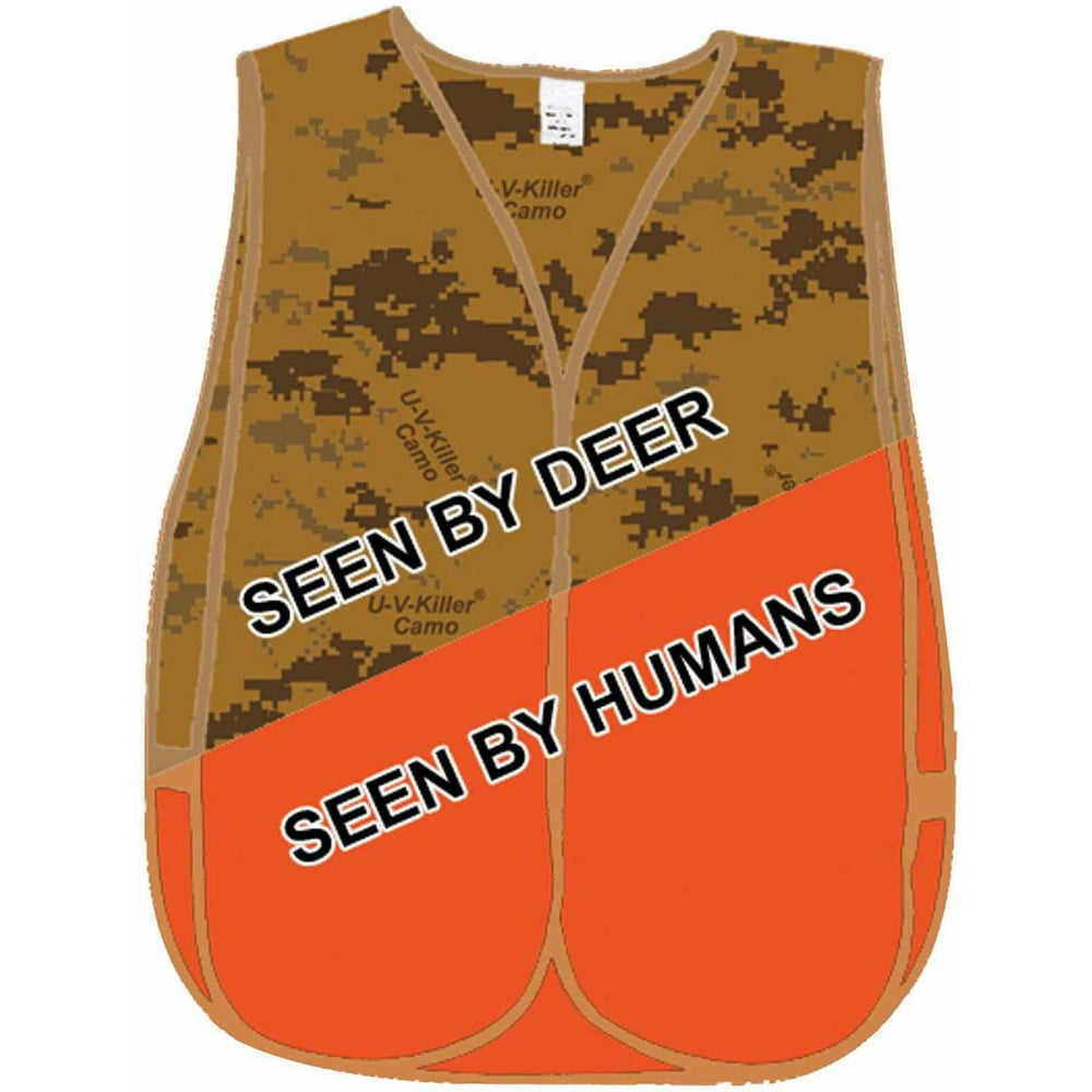 Atsko 1009 UV Killer Treated Hunting Vest with Velcro Straps, Blaze Camo