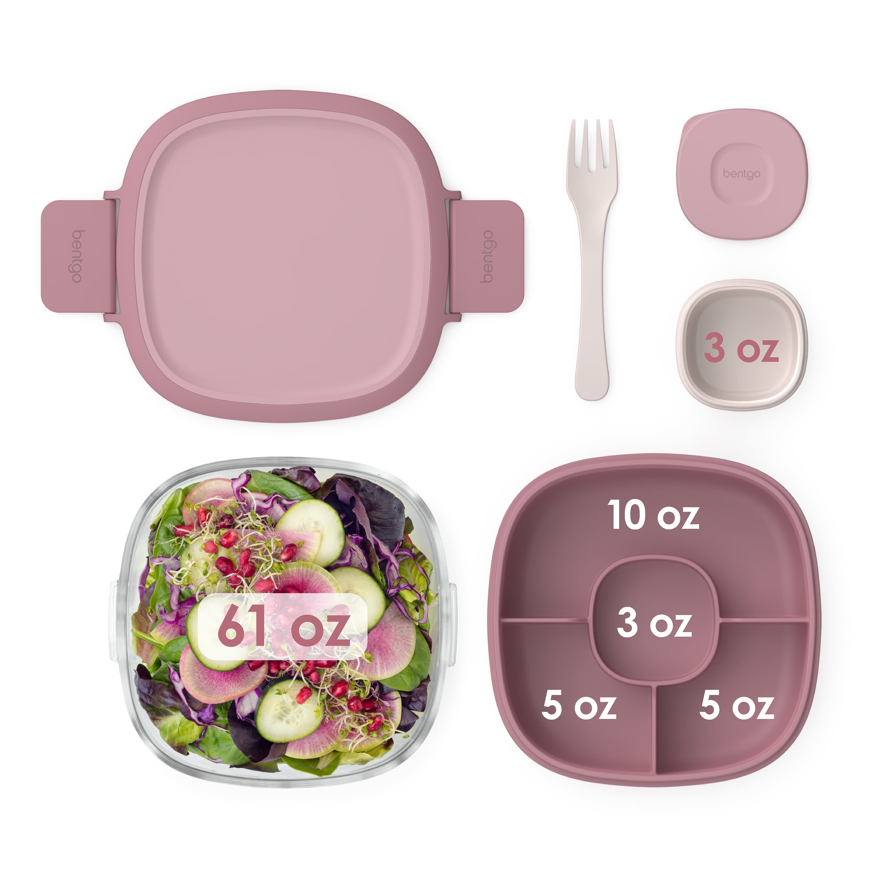 Bentgo Salad Lunch Container 4 x 7 14 Purple - Office Depot