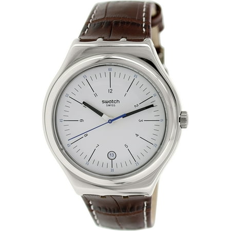 Swatch Men's Irony YWS401 Brown Leather Leather Swiss Quartz Watch